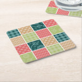 Zigzag, Chevron, Gingham, Polka Dots, Patchwork Kartonnen Onderzetters (Schuin)