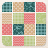 Zigzag, Chevron, Gingham, Polka Dots, Patchwork Kartonnen Onderzetters (Voorkant)