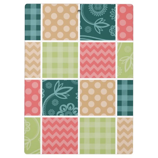 Zigzag, Chevron, Gingham, Polka Dots, Patchwork Klembord (Achterkant)
