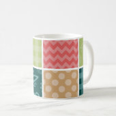 Zigzag, Chevron, Gingham, Polka Dots, Patchwork Koffiemok (Voorkant rechts)