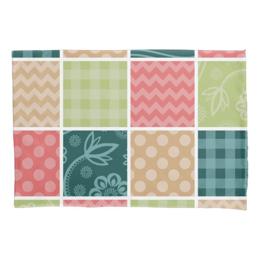 Zigzag, Chevron, Gingham, Polka Dots, Patchwork Kussensloop (Voorkant)