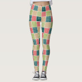 Zigzag, Chevron, Gingham, Polka Dots, Patchwork Leggings (Voorkant)