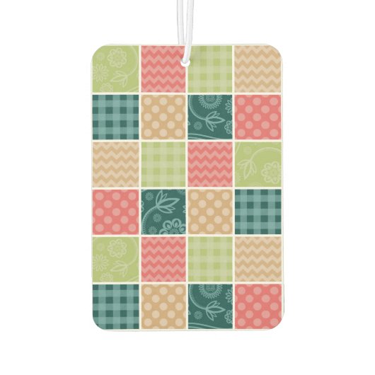 Zigzag, Chevron, Gingham, Polka Dots, Patchwork Luchtverfrisser (Achterkant)