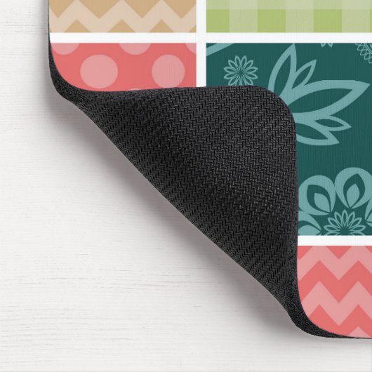 Zigzag, Chevron, Gingham, Polka Dots, Patchwork Muismat (Hoek)