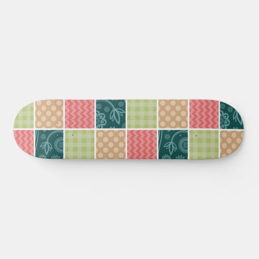 Zigzag, Chevron, Gingham, Polka Dots, Patchwork Persoonlijk Skateboard (Horizontaal)