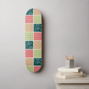 Zigzag, Chevron, Gingham, Polka Dots, Patchwork Persoonlijk Skateboard