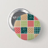Zigzag, Chevron, Gingham, Polka Dots, Patchwork Ronde Button 5,7 Cm (Voorkant /achterkant)