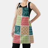 Zigzag, Chevron, Gingham, Polka Dots, Patchwork Schort (Insitu)