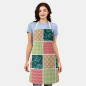 Zigzag, Chevron, Gingham, Polka Dots, Patchwork Schort (Gedragen)