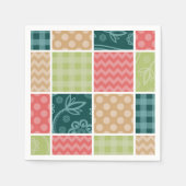 Zigzag, Chevron, Gingham, Polka Dots, Patchwork Servet (Voorkant)