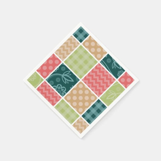 Zigzag, Chevron, Gingham, Polka Dots, Patchwork Servet (Hoek)