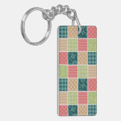 Zigzag, Chevron, Gingham, Polka Dots, Patchwork Sleutelhanger (Voorkant Links)