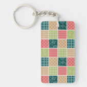 Zigzag, Chevron, Gingham, Polka Dots, Patchwork Sleutelhanger (Voorkant)