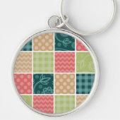 Zigzag, Chevron, Gingham, Polka Dots, Patchwork Sleutelhanger (Voorkant)