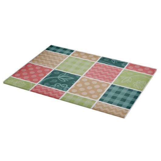 Zigzag, Chevron, Gingham, Polka Dots, Patchwork Snijplank (Hoek)