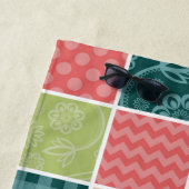 Zigzag, Chevron, Gingham, Polka Dots, Patchwork Strandlaken (In situ)