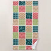 Zigzag, Chevron, Gingham, Polka Dots, Patchwork Strandlaken (Voorkant)