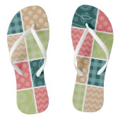 Zigzag, Chevron, Gingham, Polka Dots, Patchwork Teenslippers (Voetbed)