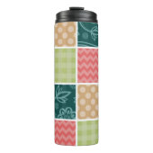 Zigzag, Chevron, Gingham, Polka Dots, Patchwork Thermosbeker (Voorkant)