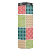 Zigzag, Chevron, Gingham, Polka Dots, Patchwork Thermosbeker (Achterkant)