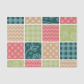Zigzag, Chevron, Gingham, Polka Dots, Patchwork Tissuepapier (Voorkant)