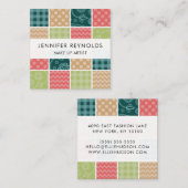 Zigzag, Chevron, Gingham, Polka Dots, Patchwork Vierkante Visitekaartje (Voorkant / Achterkant)