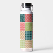 Zigzag, Chevron, Gingham, Polka Dots, Patchwork Waterfles (Achterkant)