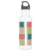 Zigzag, Chevron, Gingham, Polka Dots, Patchwork Waterfles (Achterkant)