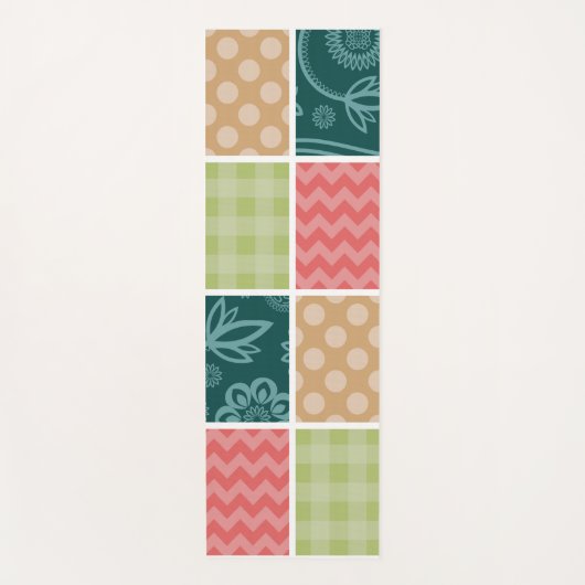 Zigzag, Chevron, Gingham, Polka Dots, Patchwork Yogamat (Voorkant)