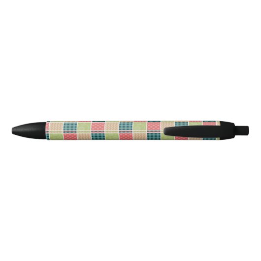 Zigzag, Chevron, Gingham, Polka Dots, Patchwork Zwarte Inkt Pen (Achterkant)