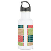 Zigzag, Chevron, Gingham, Stippen, Patchwork Waterfles (Achterkant)