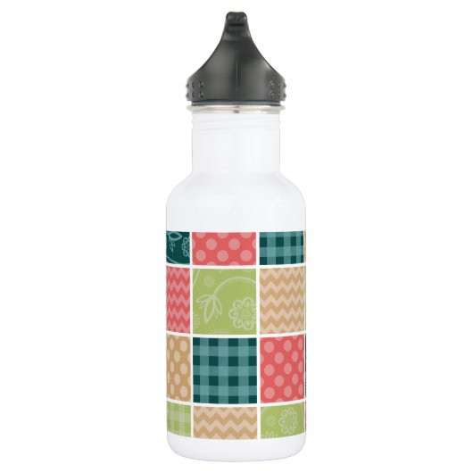 Zigzag, Chevron, Gingham, Stippen, Patchwork Waterfles (Rechts)