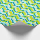 Zigzag chevron kalkgroen blauwgroen gepatterd omhu cadeaupapier (Hoek)