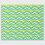 Zigzag chevron kalkgroen blauwgroen gepatterd omhu cadeaupapier (Vlak)