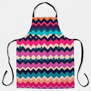Zigzag Chevron Kleurrijke Patroon Ontwerp Schort