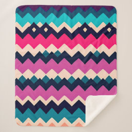 Zigzag Chevron Kleurrijke Patroon Ontwerp Sherpa Deken