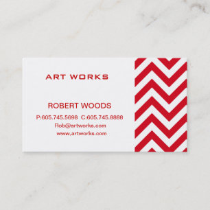 Zigzag Chevron Pattern in rode kleur Visitekaartje