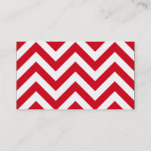 Zigzag Chevron Pattern in rode kleur Visitekaartje (Achterkant)