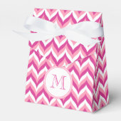 Zigzag Chevron Pattern, roze en witte zigzag Bedankdoosjes (Voorkant Zijde)