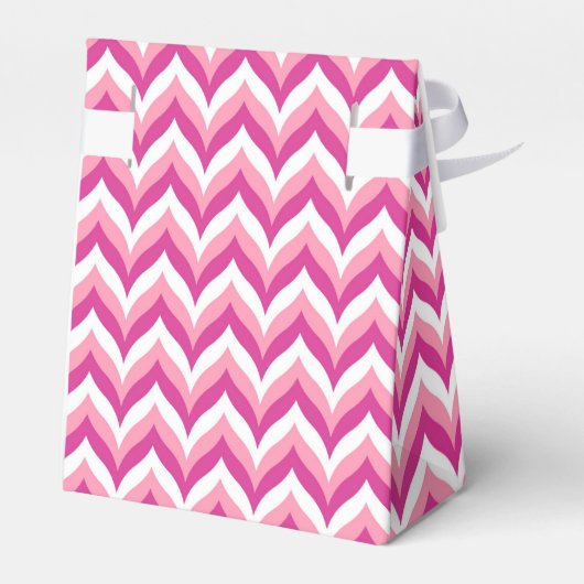 Zigzag Chevron Pattern, roze en witte zigzag Bedankdoosjes (Achterkant)