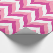 Zigzag Chevron Pattern, roze en witte zigzag Cadeaupapier (Hoek)
