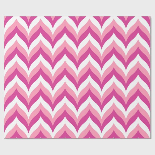 Zigzag Chevron Pattern, roze en witte zigzag Cadeaupapier (Vlak)