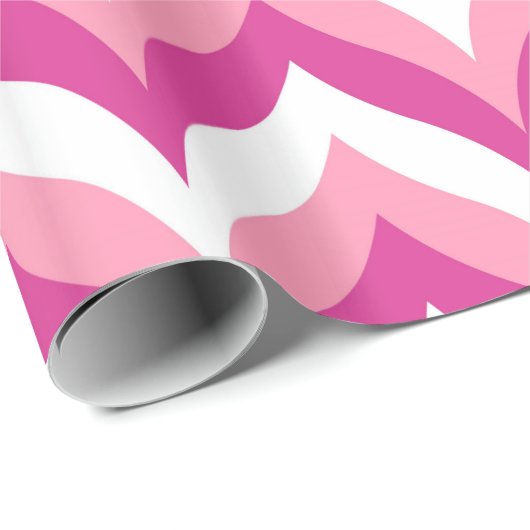Zigzag Chevron Pattern, roze en witte zigzag Cadeaupapier (Rol Hoek)