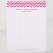 Zigzag Chevron Pattern, roze en witte zigzag Custom Briefhoofd (Voorkant)