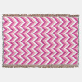 Zigzag Chevron Pattern, roze en witte zigzag Deken (Voorkant)