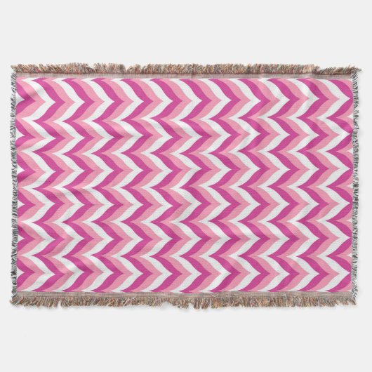 Zigzag Chevron Pattern, roze en witte zigzag Deken (Voorkant)