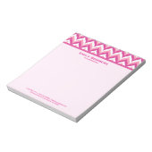 Zigzag Chevron Pattern, roze en witte zigzag Notitieblok (Linkerzijde)