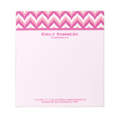 Zigzag Chevron Pattern, roze en witte zigzag Notitieblok (Voorkant)