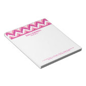 Zigzag Chevron Pattern, roze en witte zigzag Notitieblok (Schuin)