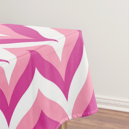 Zigzag Chevron Pattern, roze en witte zigzag Tafelkleed (Voorbeeld)